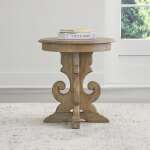 Antique White Round End Table - Image 4