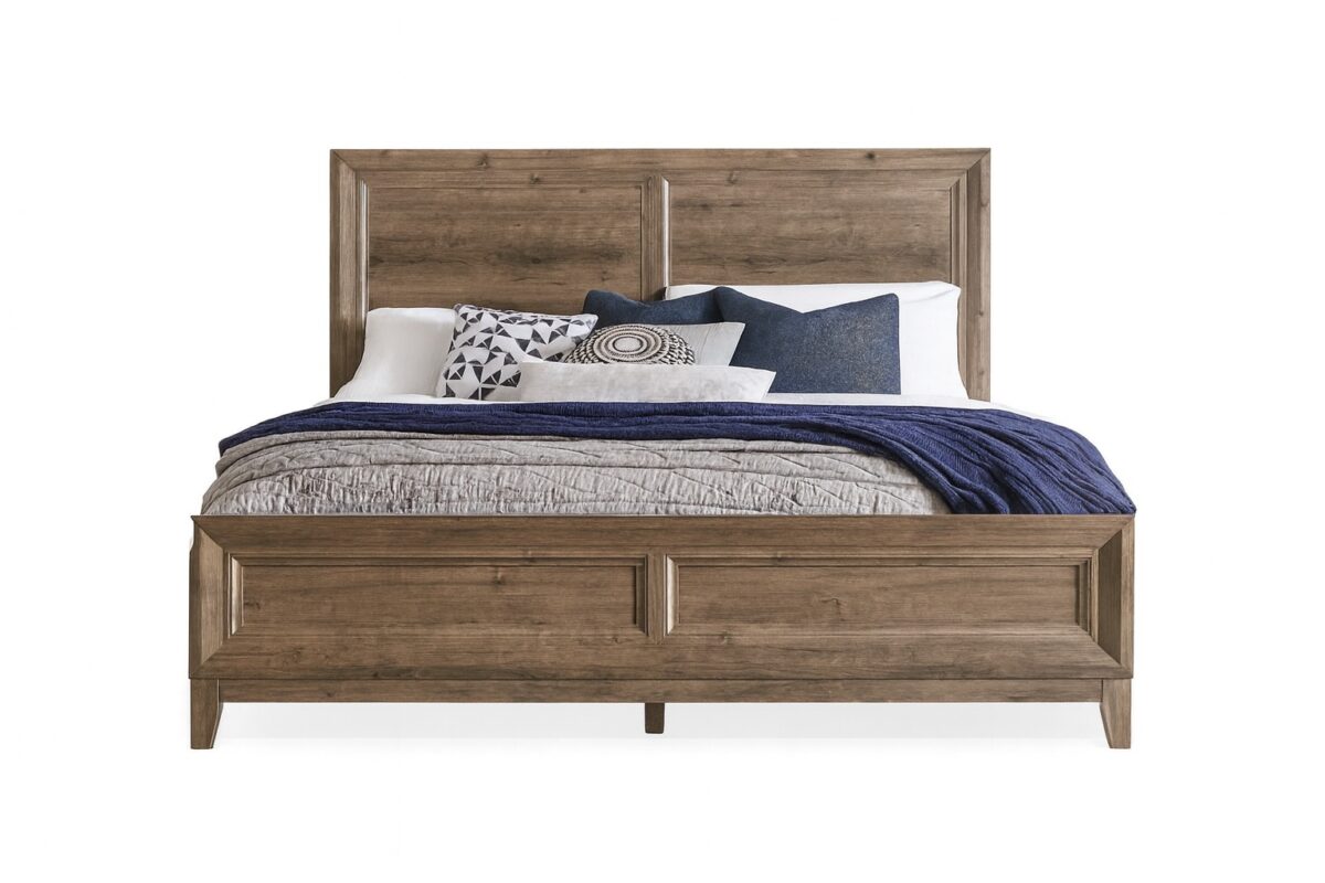 Rustic Gray Panel Bed