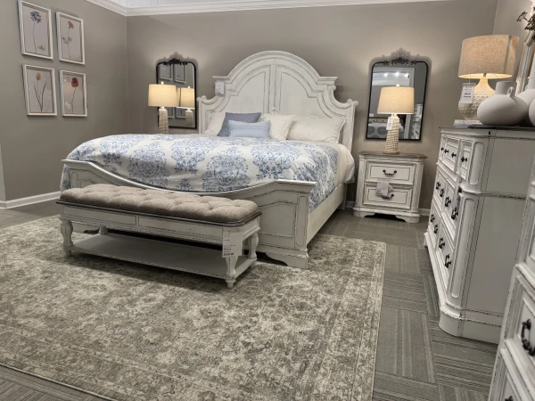 Antique White Panel Bed - Image 3