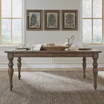Rustic Taupe Dining Table Collection (Round/Rectangular Sizes) - Image 3