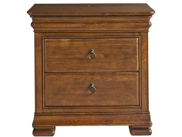 Traditional Cognac Nightstand - Image 2