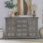 Big Valley 2 Drawer 6 Door Dresser - Image 6