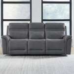 Triple Power Reclining Leather Sofa - Image 3