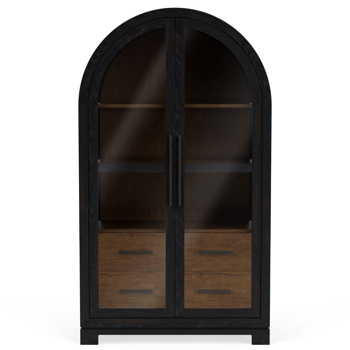 display-cabinet-black.jpg-4 Black Arched Display Cabinet - Image 1