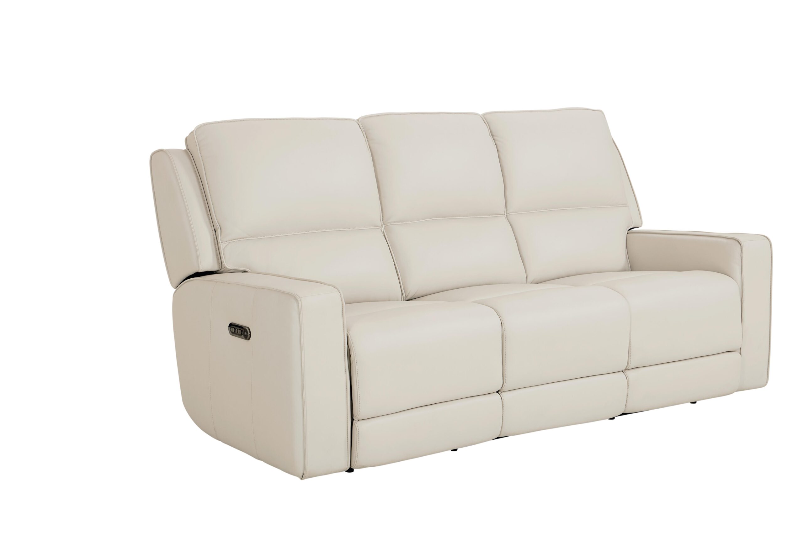 White Leather Power Reclining Sofa