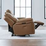 Power Leather Reclining Sofa with Heat & Massage - Image 4