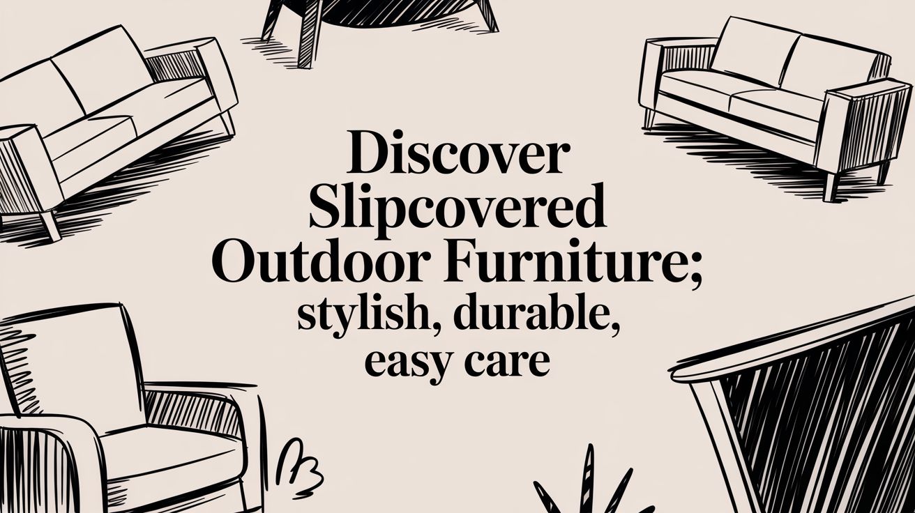 Slipcovered Outdoor Furniture Furniture Illustration