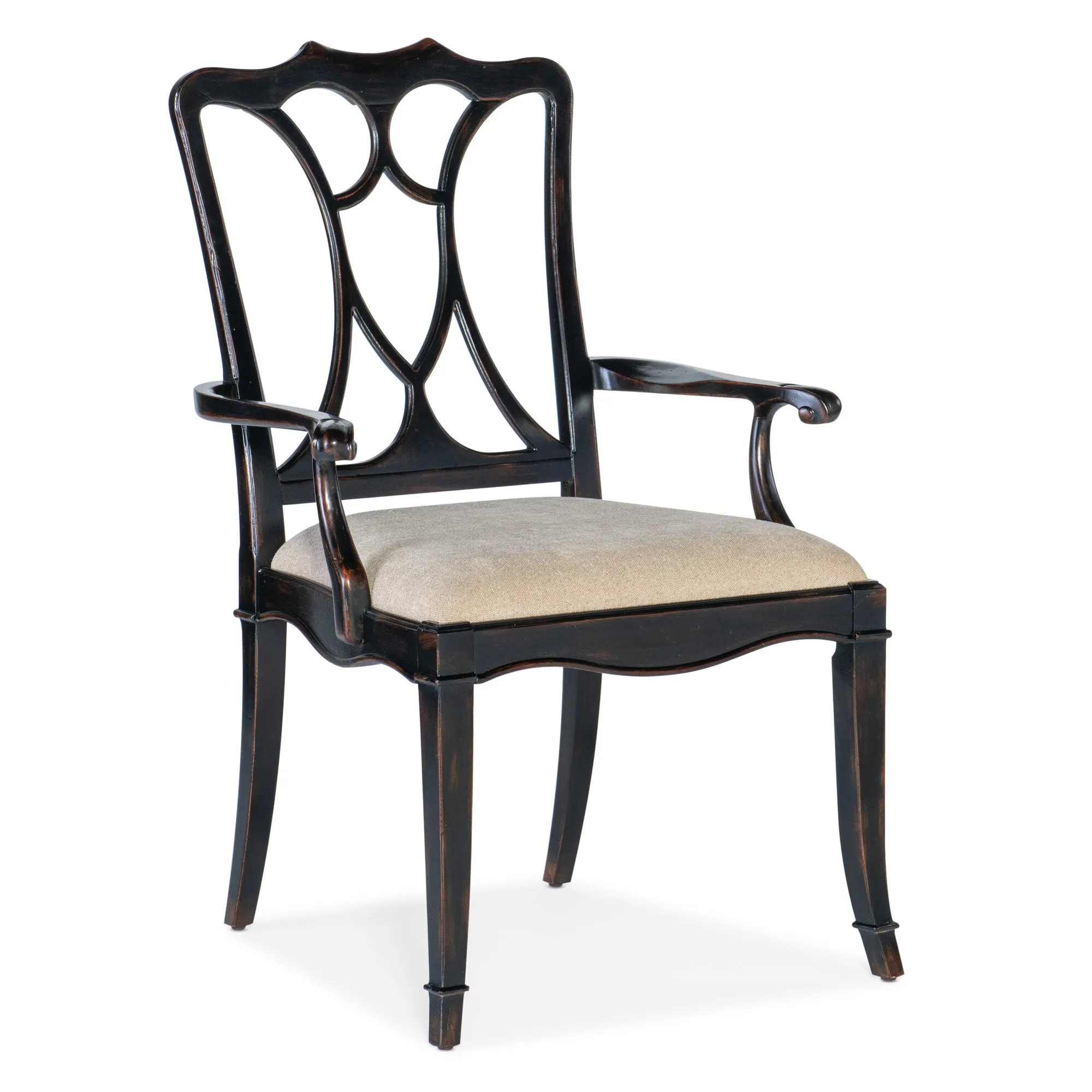Charleston Upholstered Seat Arm Chair