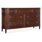 Charleston Seven-Drawer Dresser in Maraschino Cherry